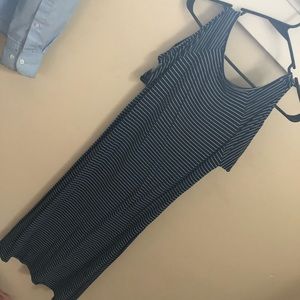Blue & White striped off the shoulder dress!
